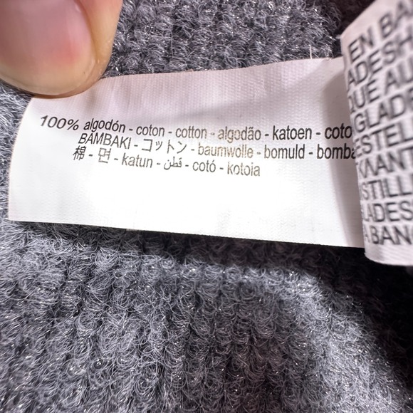 Zara Womens Wide Leg Sweatpants Faded Black 100% Cotton Raw Hem Size S Small - Picture 3 of 7